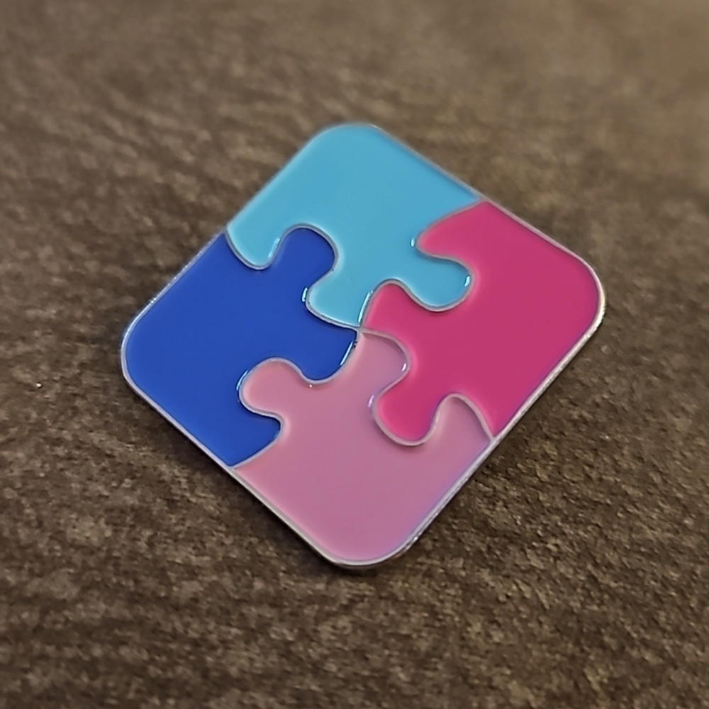 5/$25 Pastel Autism Awareness Puzzle Lapel Hat Pin - Picture 2 of 5
